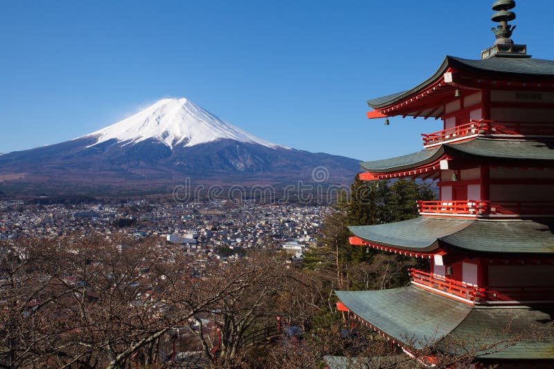 Mountain Fuji in winter royalty free stock images