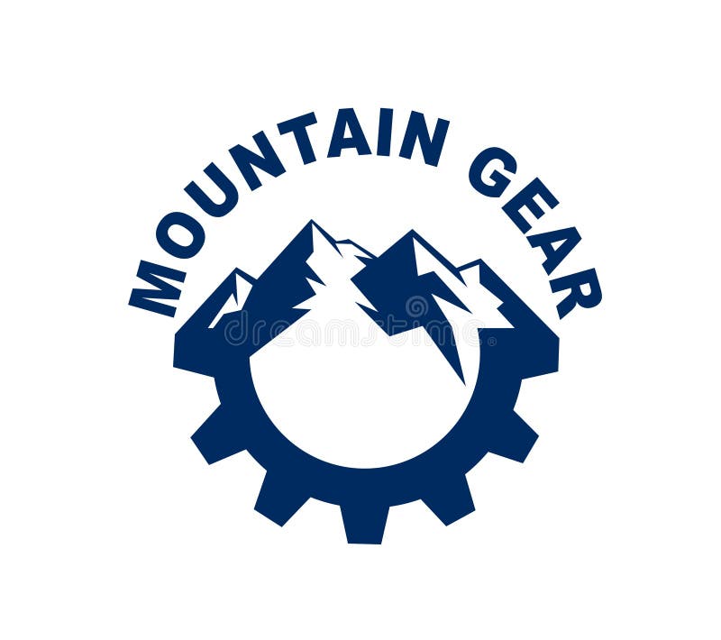 Mountain Gear Logo Design Concept Stock Vector Illustration of