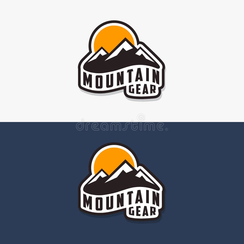 Mountain Gear Logo Template Vector Image Stock Vector Illustration of