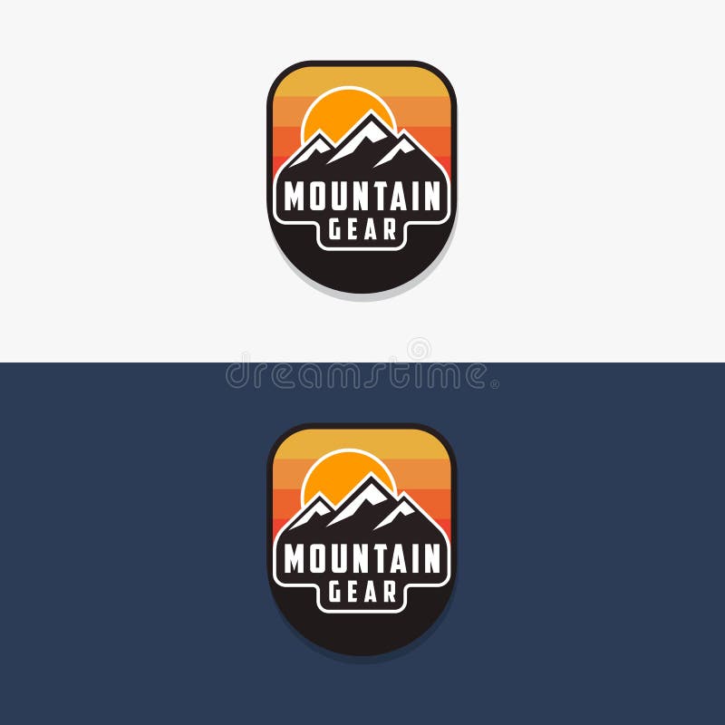 Mountain Gear Logo Template Vector Image Stock Illustration