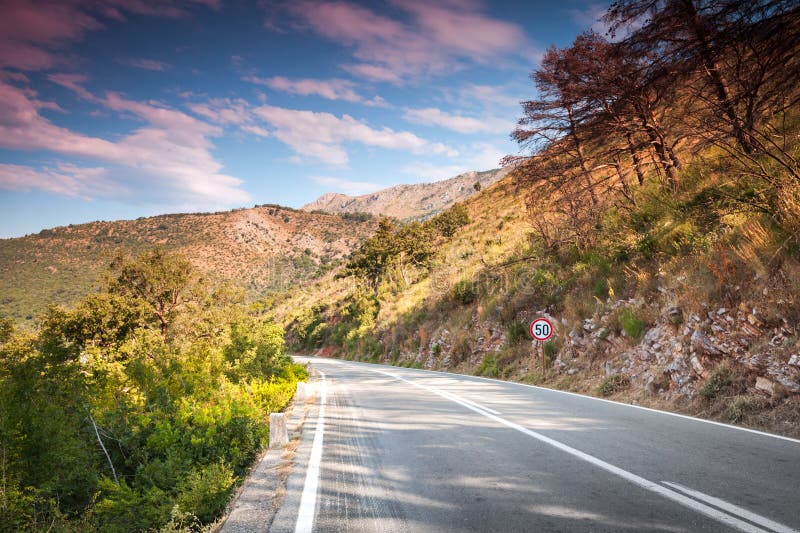 Mountain highway. Montenegro royalty free stock photography Mountain highway. Montenegro royalty free stock photography