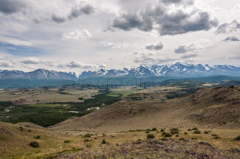 Mountain hills forest steppe