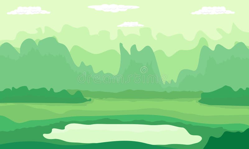 Mountain hills green nature in summer design on vector illustration background.