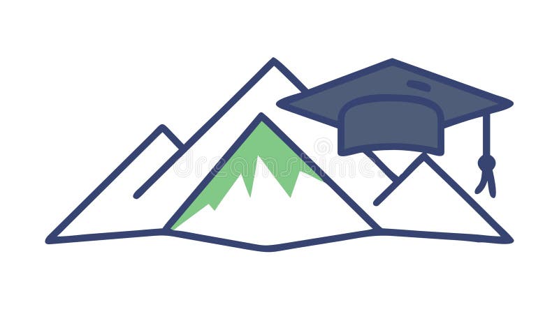 Mountain of Knowledge Graduation Vector Icon, vector design Generative AI vector illustration