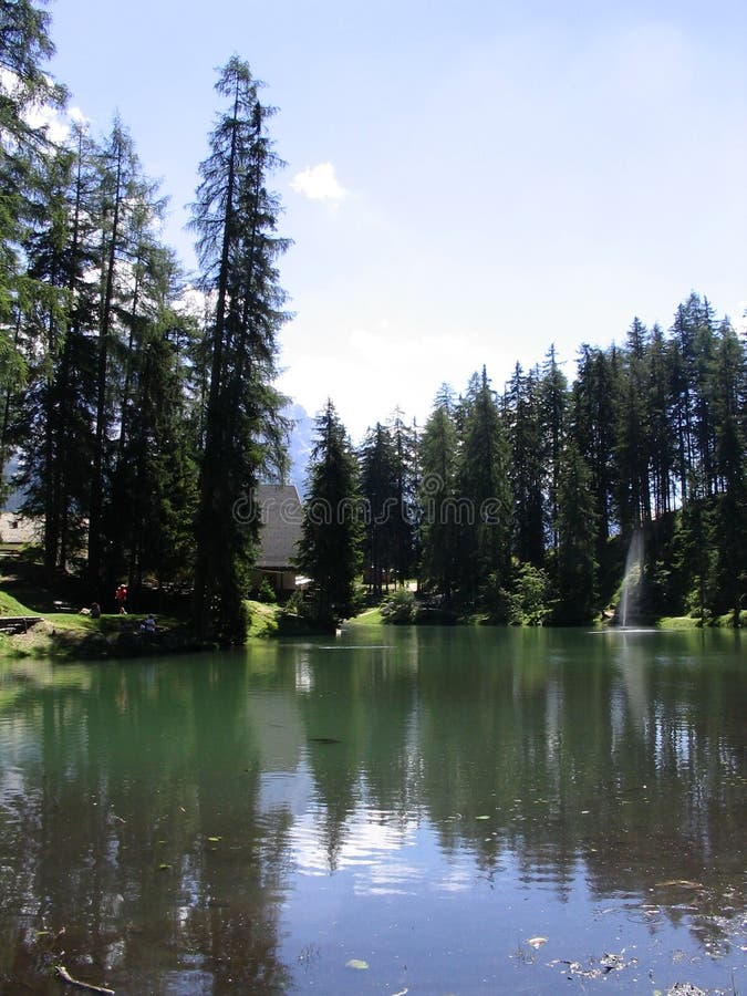 A mountain lake in the dolomites