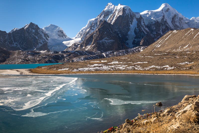 High Altitude Mountain Lake in North Sikkim, India. Stock Image - Image ...