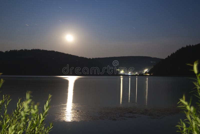 Mountain lake at night (Slovakia)