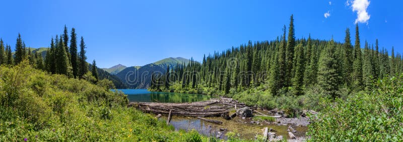 Mountain lake panorama