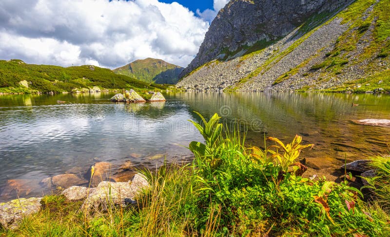 Mountain lake in Rohace area of the Tatra National Park, Slovaki