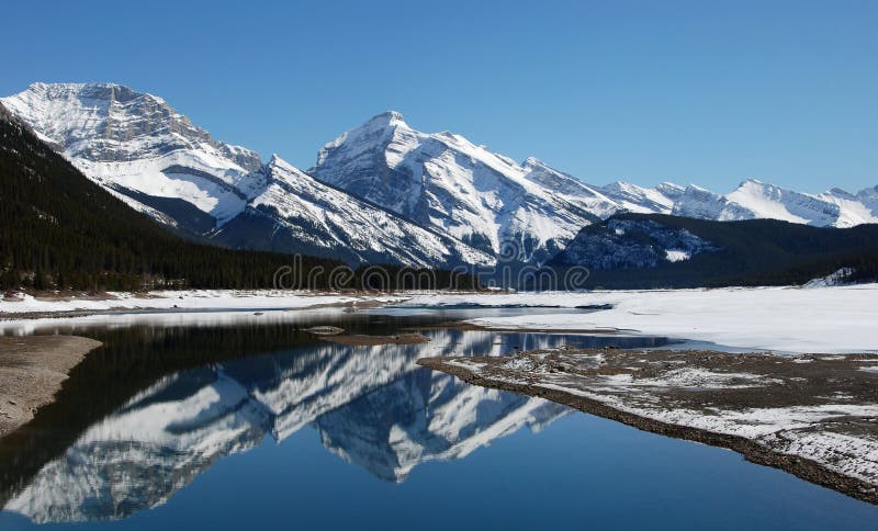 Mountain and lakes in Rockies