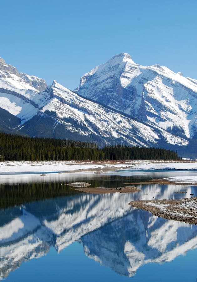 Mountain and lakes in Rockies