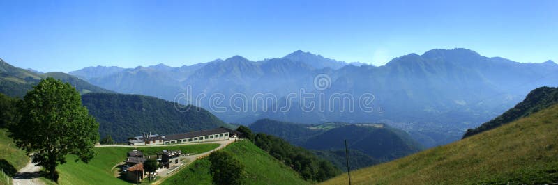 Stitched Panorama of mountain landscape