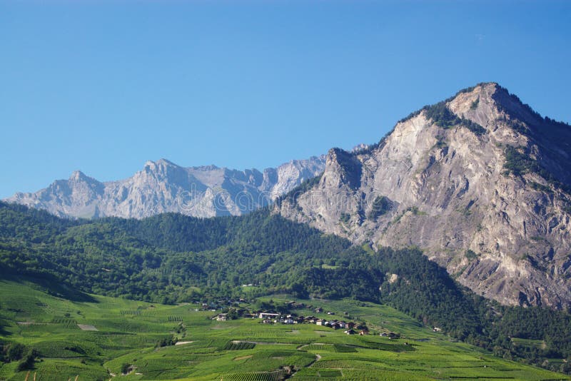 mountain landscape　山の風景 2,147 Switzerland Landscape Fields Mountain Green Stock Photos
