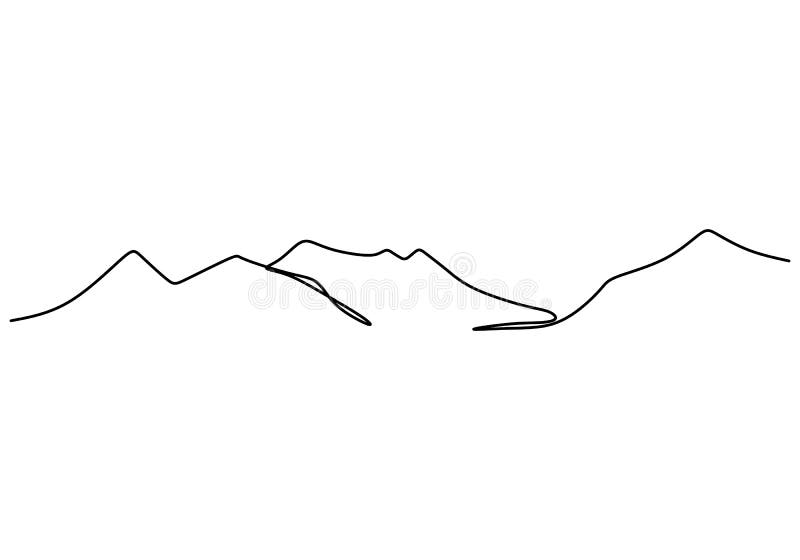 Single Line Mountain Range Tattoo - wide 4