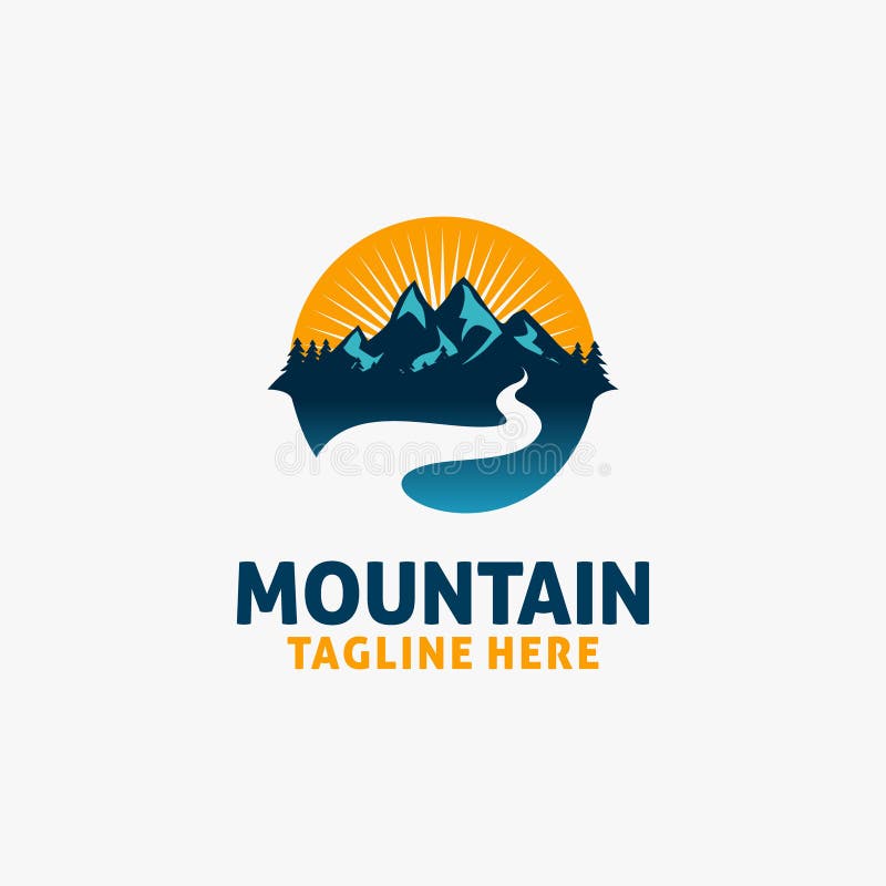 Mountain Landscape Logo Design Stock Vector - Illustration of logo ...