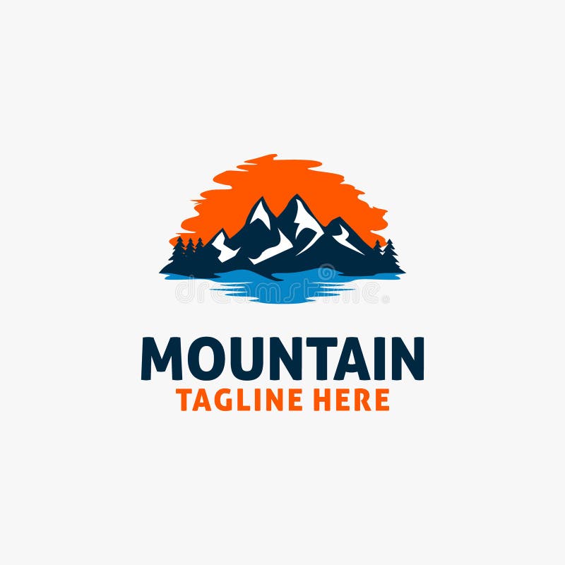 Mountain Landscape Logo Design Stock Vector - Illustration of alpine ...