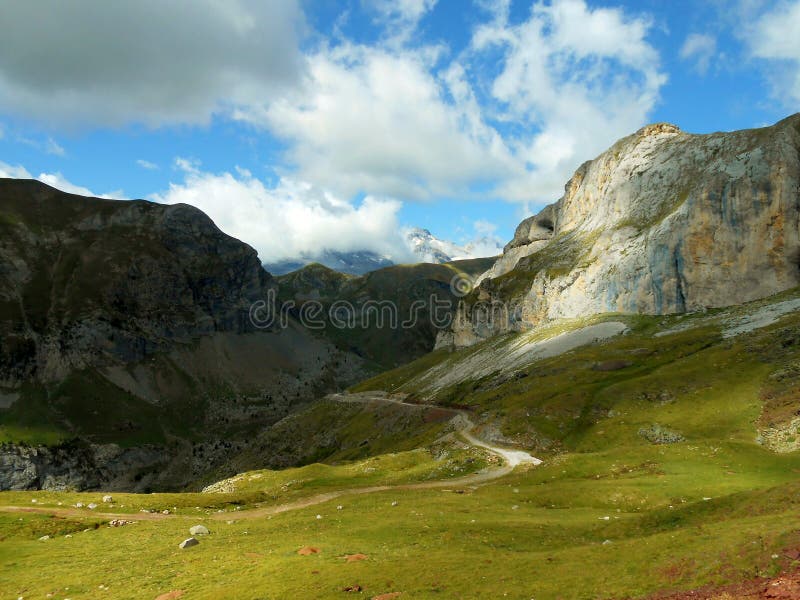 Mountain landscape climb route Pyrenees sky