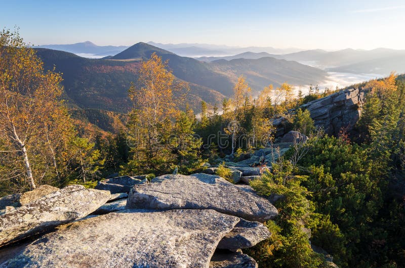 Mountain Landscape Sunny Autumn Morning Stock Image - Image of mountain ...