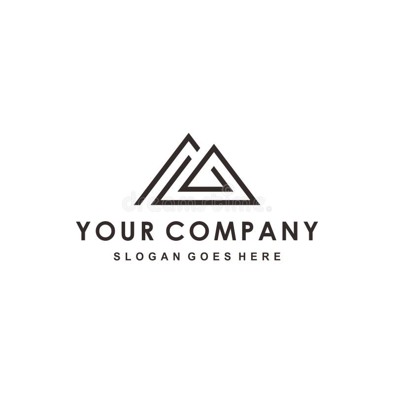 Mountain Line Art Logo Design and Initial M Stock Vector - Illustration ...