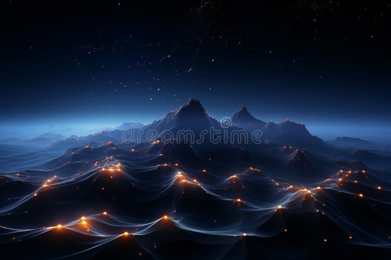 Mountain Mesh Simulation Connection Technology Background Illustration royalty free illustration