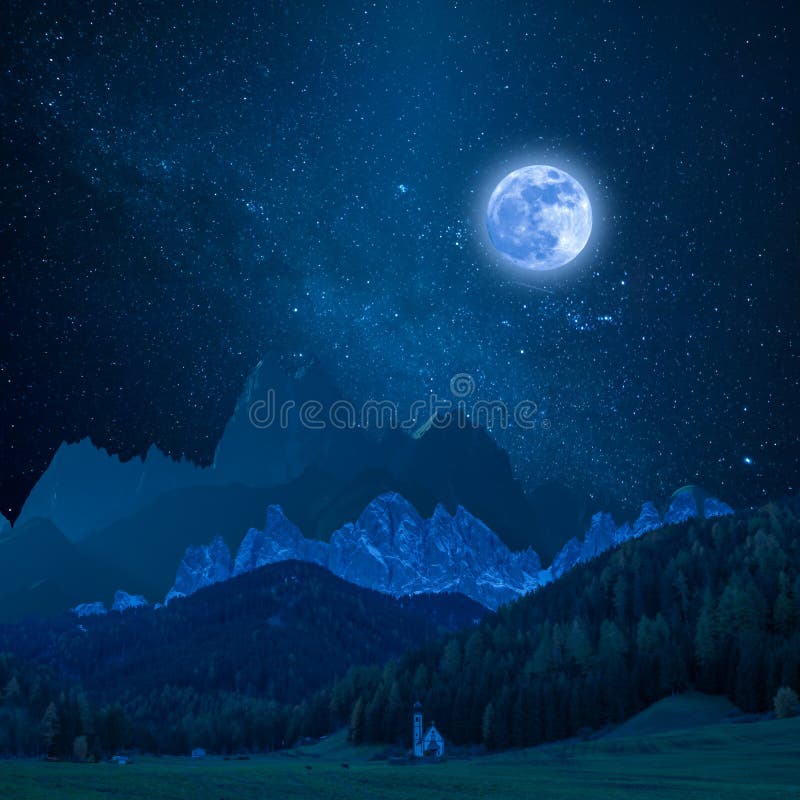 Mountain in Moon Light royalty free stock photography Mountain in Moon Light royalty free stock photography