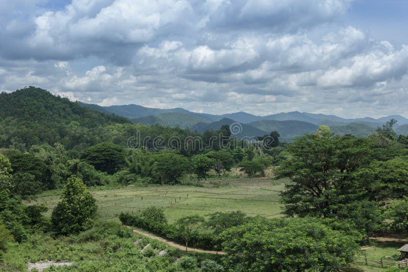 Mountain panorama with clouds and sky royalty free stock images