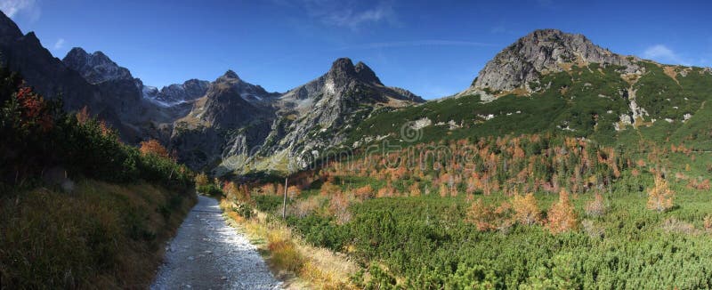 Mountain panorama of eastern tatras in slovakia