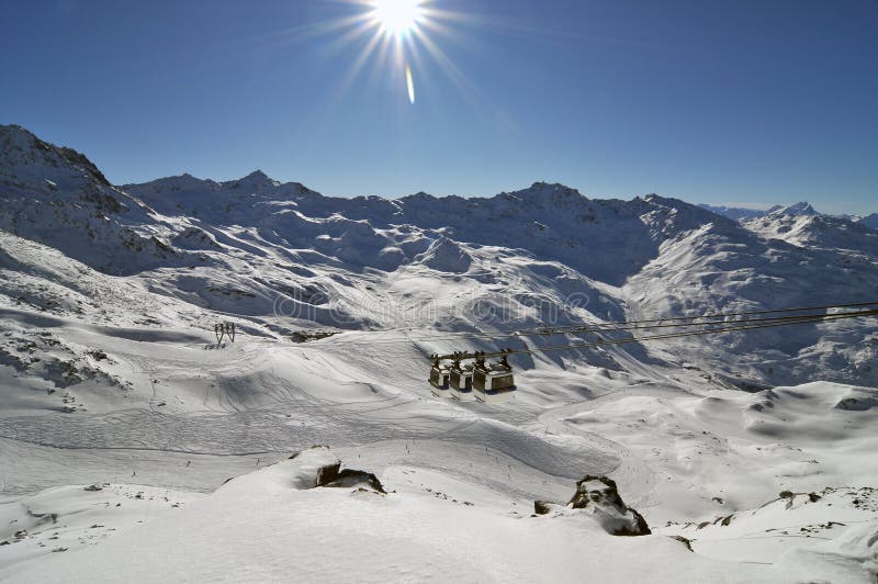 Mountain panorama made after powder day