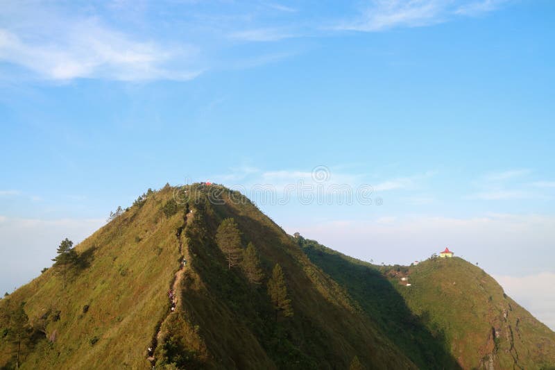 Mountain peak Andong on sunny day stock photography