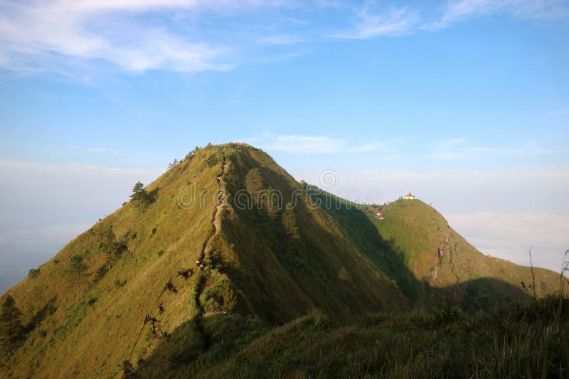 Mountain peak Andong on sunny day stock images