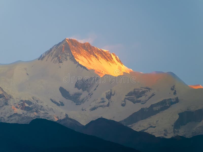 Mountain Peak Annapurna II at Sunrise, Himalayas, Nepal Stock Photo ...