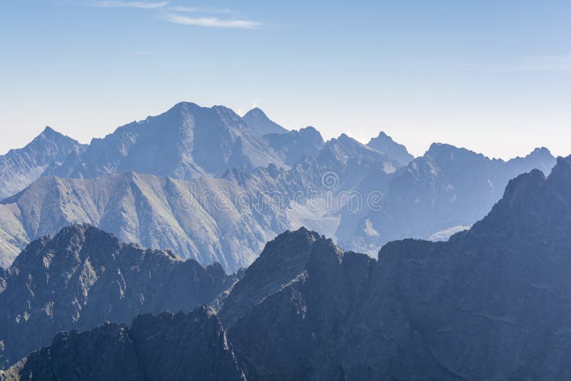 Mountain peaks in the morning