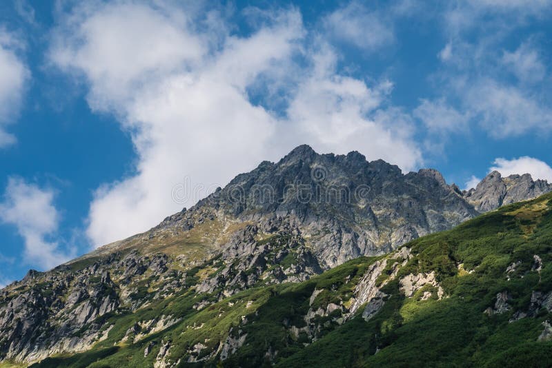 Mountain peaks in the Polish Tatra mountains stock image Mountain peaks in the Polish Tatra mountains stock image