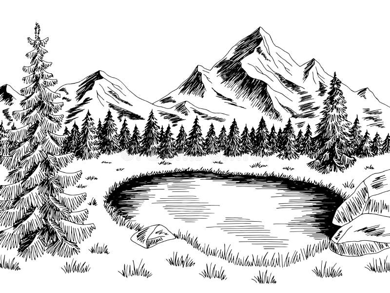 Featured image of post Mountain Landscape Drawing Easy Black And White