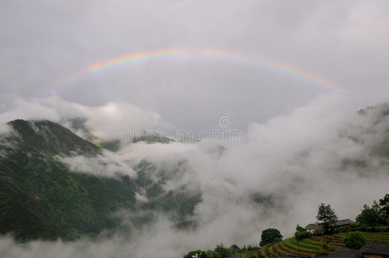 Mountain and rainbow