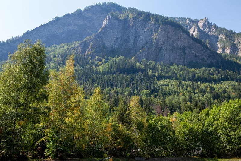 Mountain range of monte bianco italy france stock photos