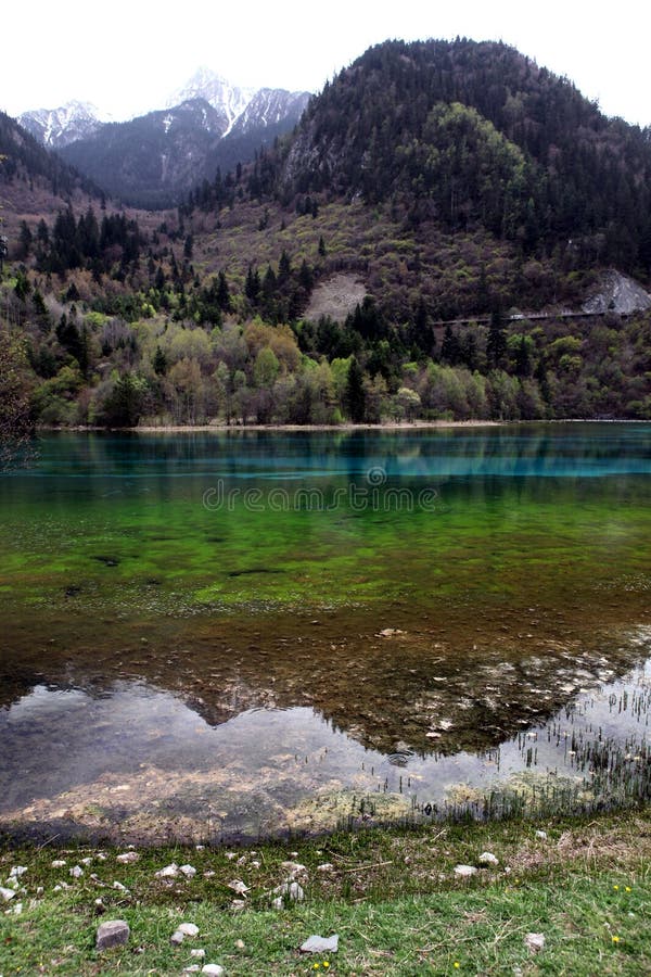 Mountain and reflection in rainbow lake