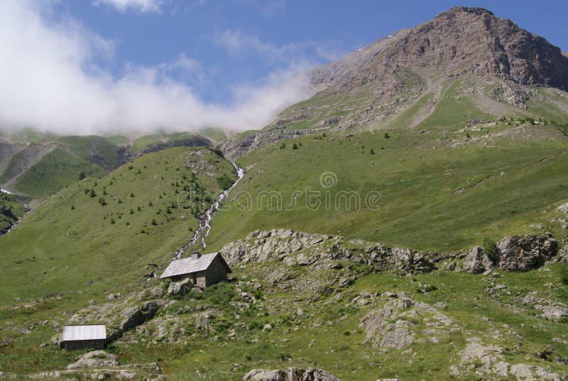 Alpine cabins for climbers to shelter in bad weather. Alpine cabins for climbers to shelter in bad weather