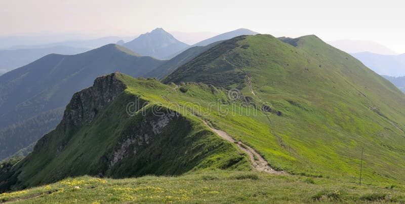 Mountain ridge Steny from Chleb in Mala Fatra mountains