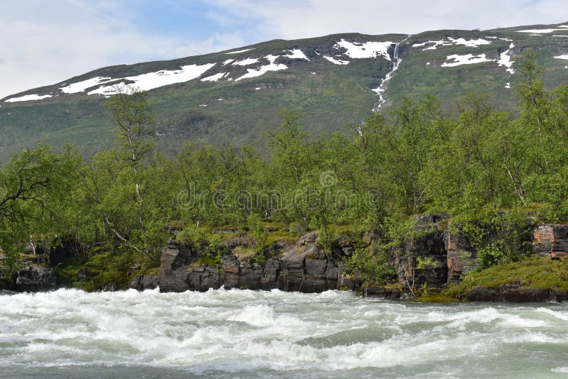 Mountain river in Abisko Lapland Sweden