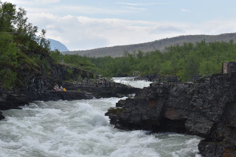 Mountain river in Abisko Lapland Sweden