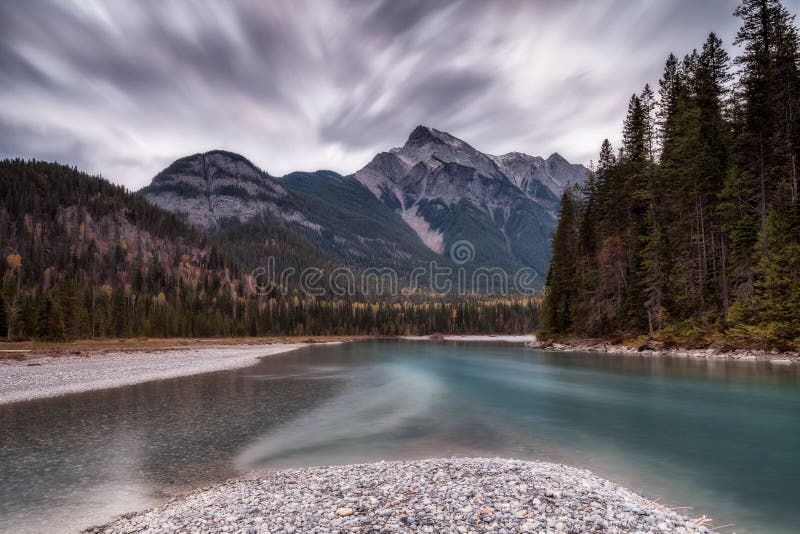 Mountain River in the Canadian Rocky Mountains, British Columbia stock photo Mountain River in the Canadian Rocky Mountains, British Columbia stock photo