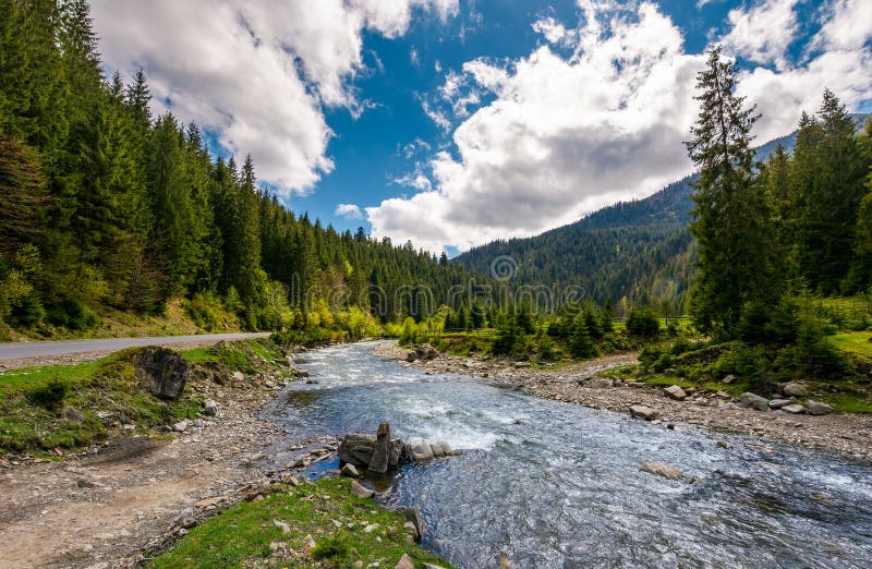 Mountain river in springtime