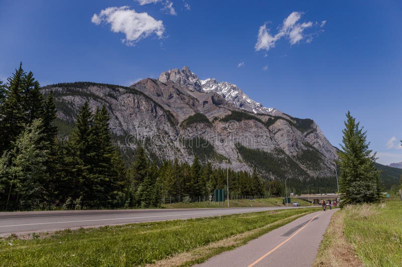 Mountain Road In The Canadian Rockies Banff National Park Cascade