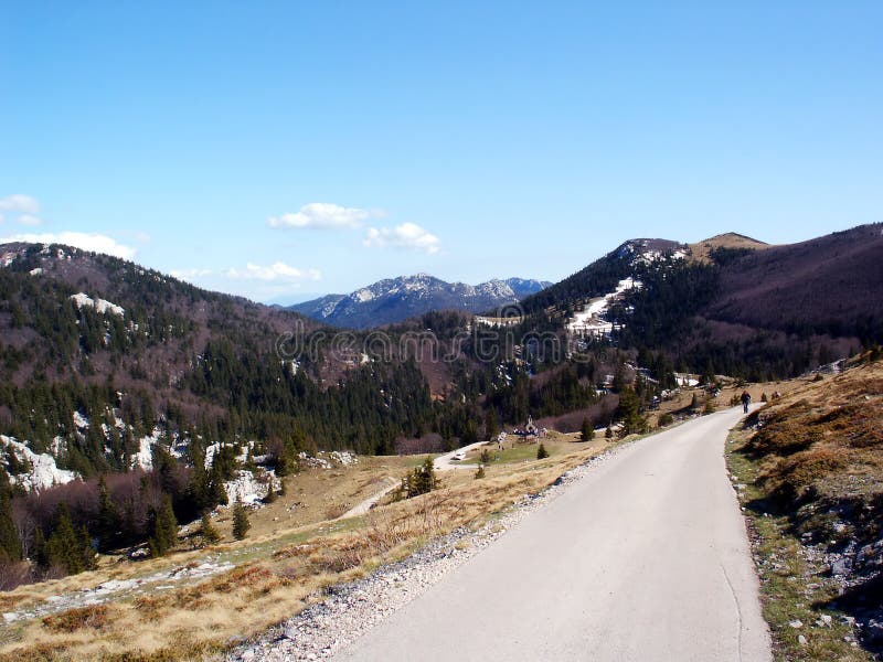 Mountain road in Croatia over blue sky backgorund 2