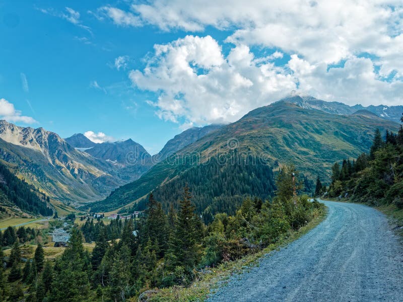 Mountain road in nature under the mountains royalty free stock images