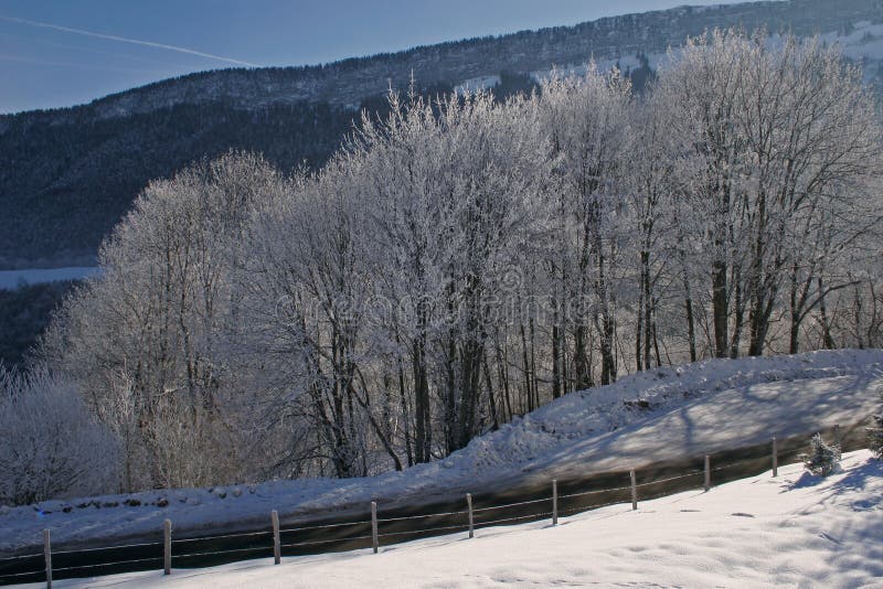 Mountain road snow-covered