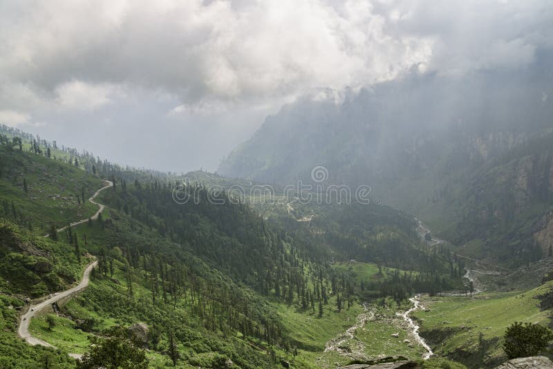 Mountain road among valley and river stock images Mountain road among valley and river stock images