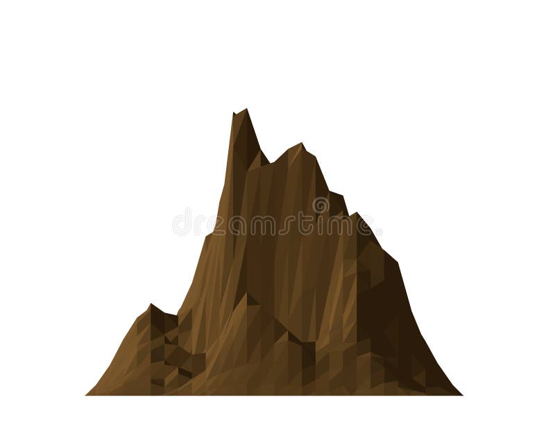 Mountain Rock. Isolated on White Background. 3d Vector Illustration ...