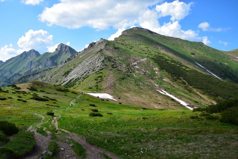 A landscape in the Belianske Tatry in Slovakia